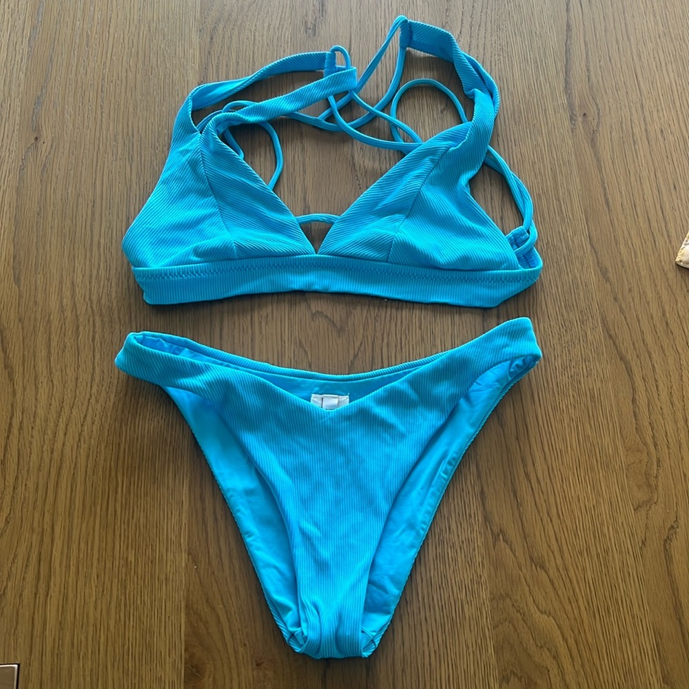 BECCA BLUE TRIANGLE BIKINI SET